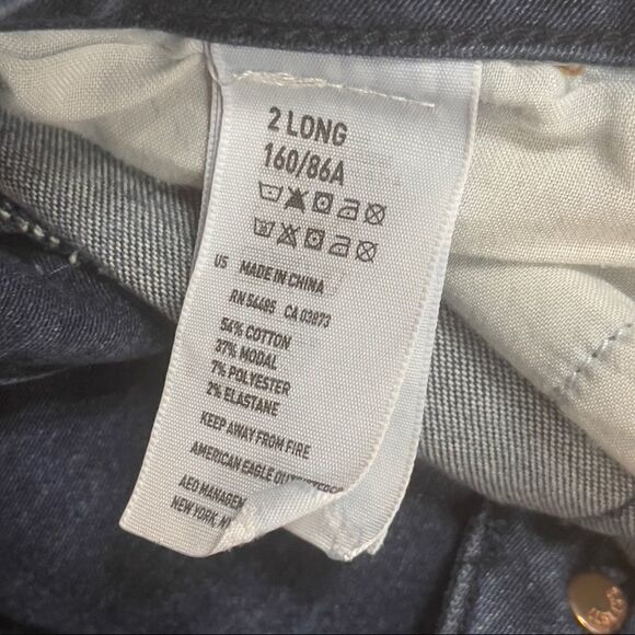 American Eagle Outfitters Dark Wash Skinny Jeans Size 2 Long - Picture 15 of 16